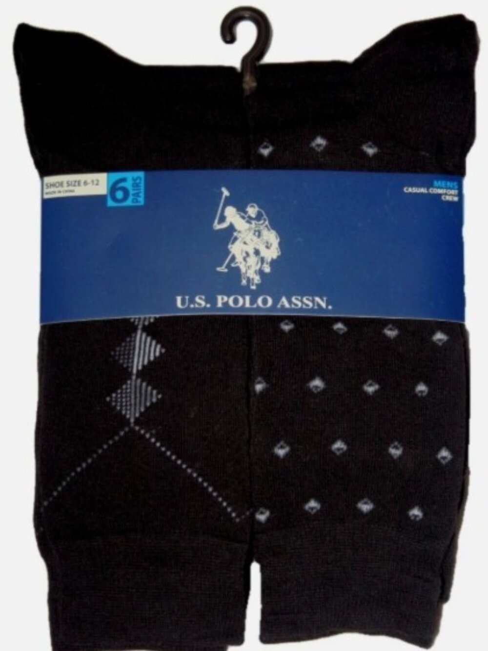 Men's U. S. Polo Assn. Performance Casual Formal Crew Sock Size 6-12